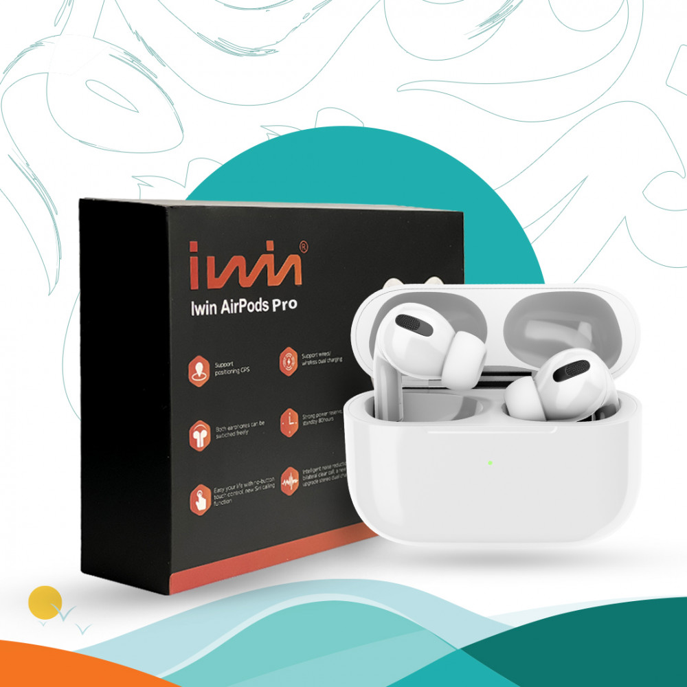 سماعة ايربودز برو مانعه للضوضاء من iwin - أبيض